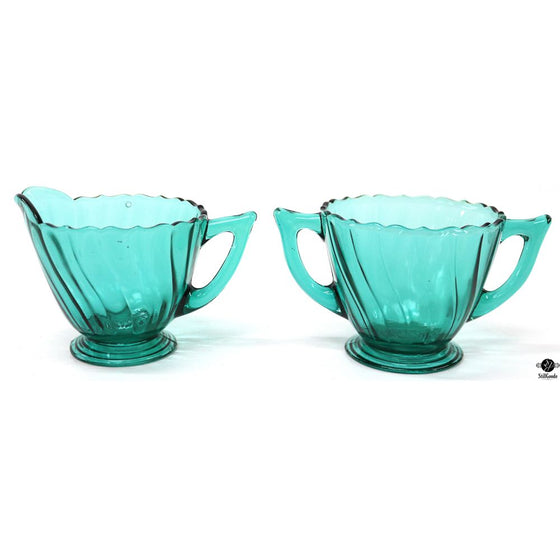 Jeannette Glass Creamer & Sugar